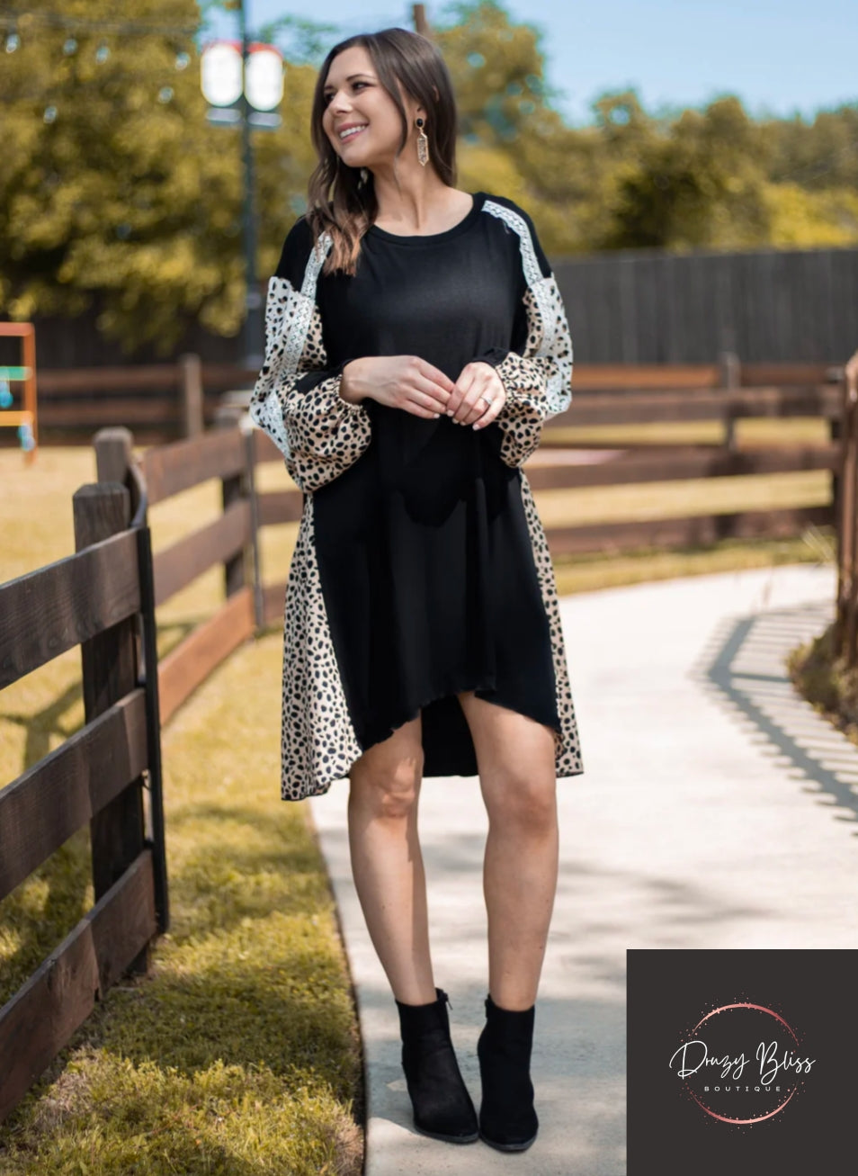 Feelin' the Night Leopard High Low Dress