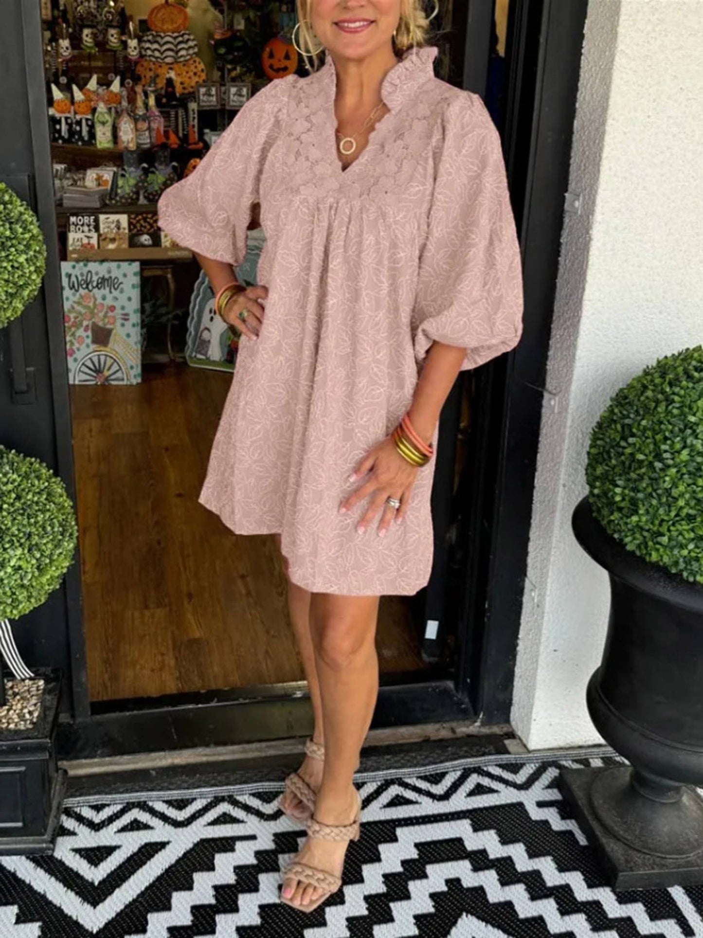 Willow Ruffle Neck Dress