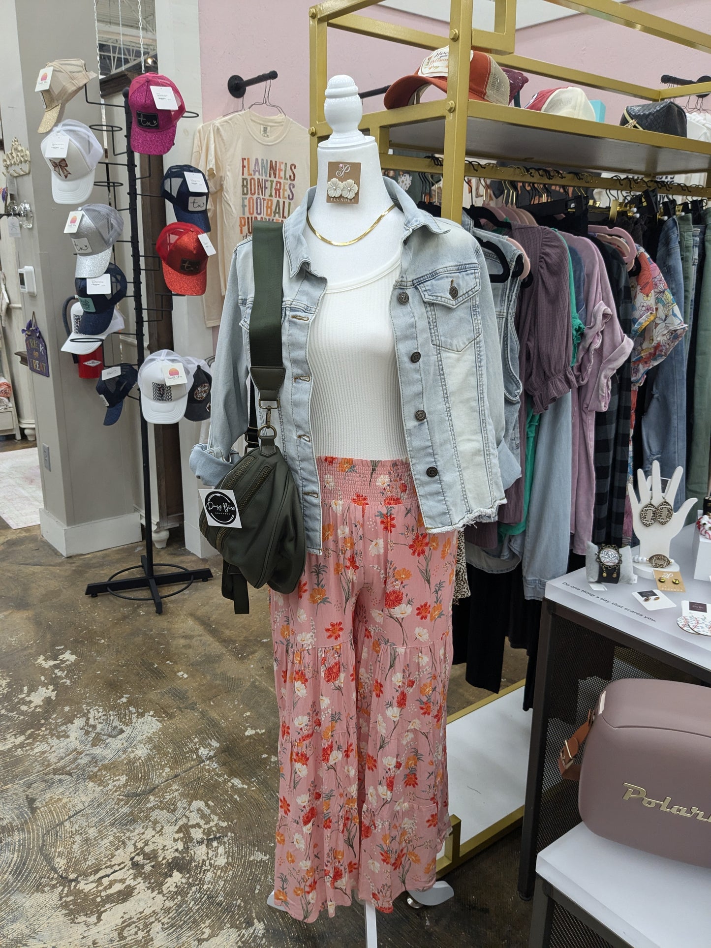 Pink Floral Ankle Length Maxi Skirt/Pant | Pink Flowy Pants