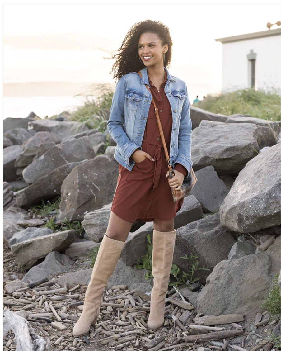 Tencel™ Lyocell Utility Dress in Auburn 4