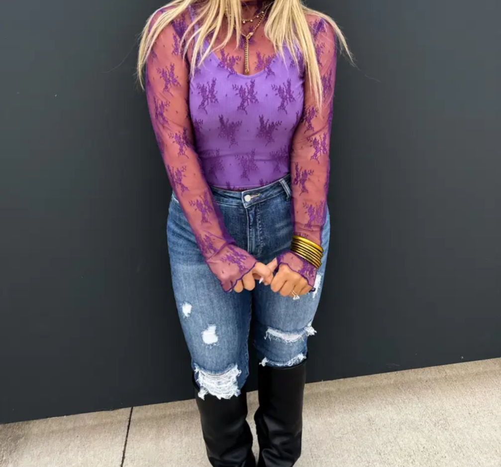 Roxy Lace Mesh Top