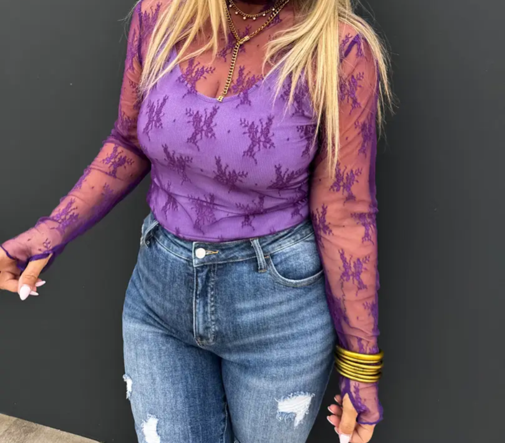 Roxy Lace Mesh Top