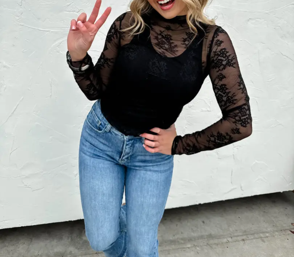 Roxy Lace Mesh Top