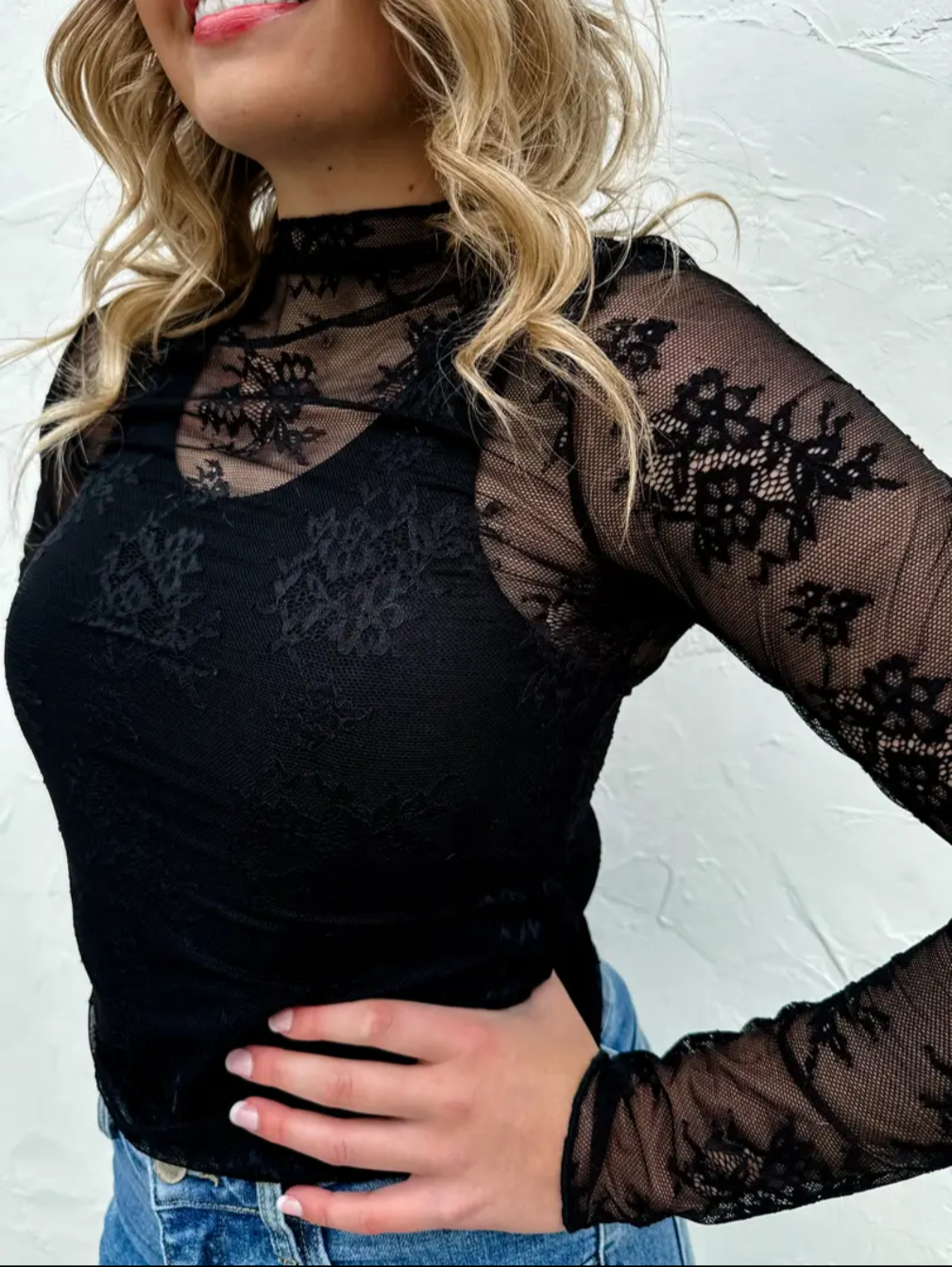 Roxy Lace Mesh Top