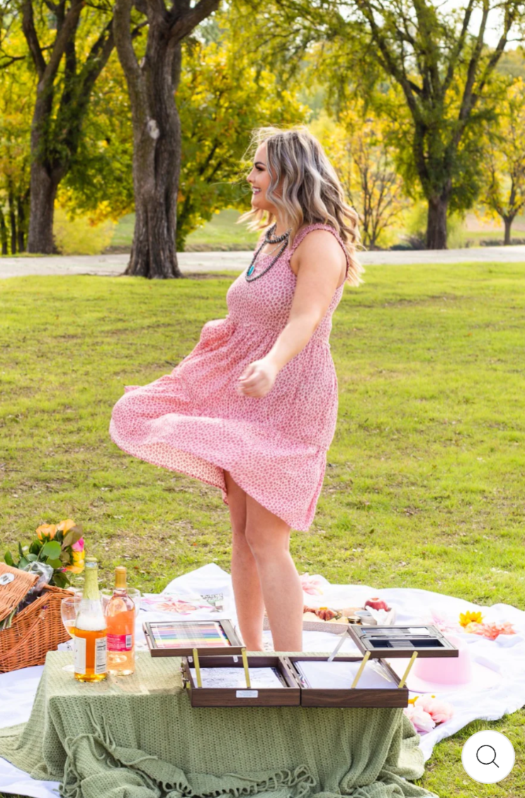 Glam-ulous Pink Leopard Midi Dress