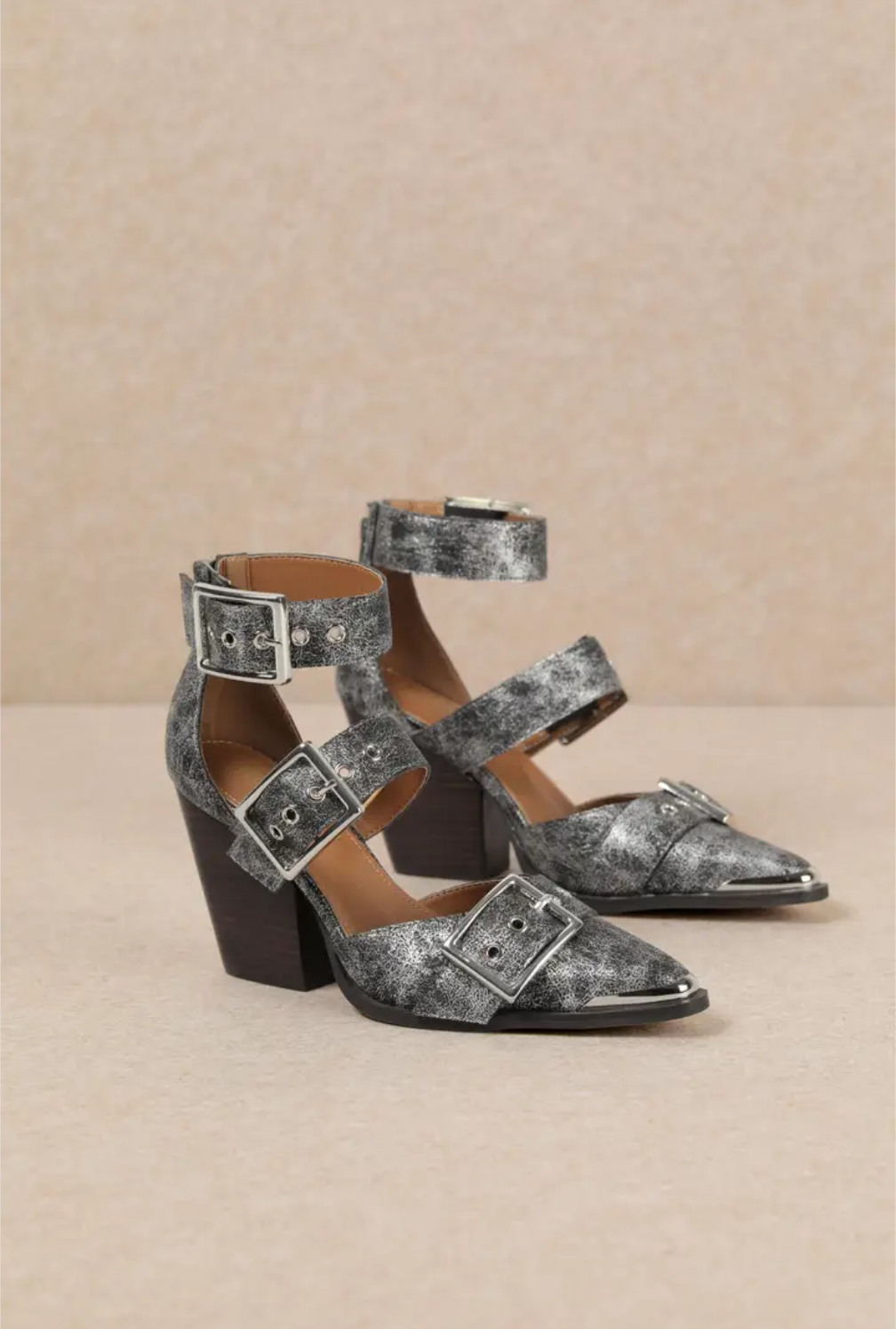 🖤 Edgy Elegance Buckle Block Heels