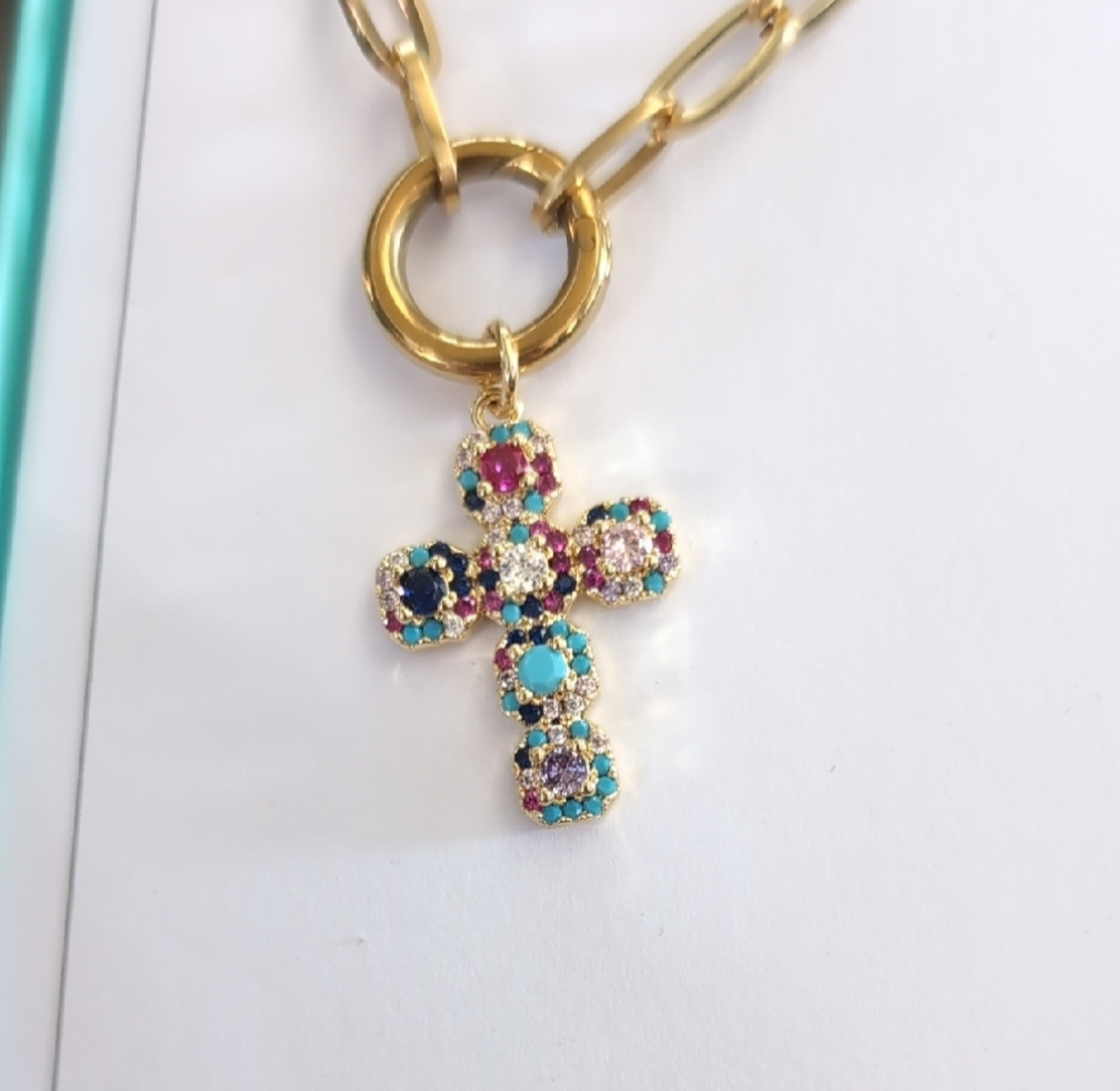 Colorful Criss Cross Statement Necklace