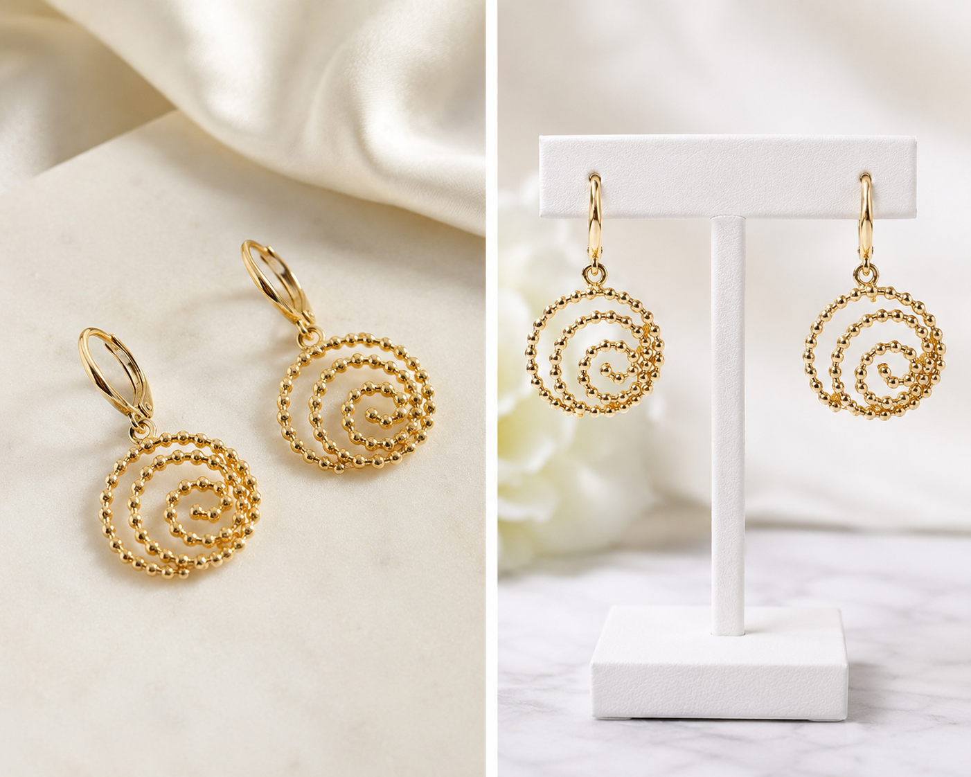 Golden Hour Spiral Earrings