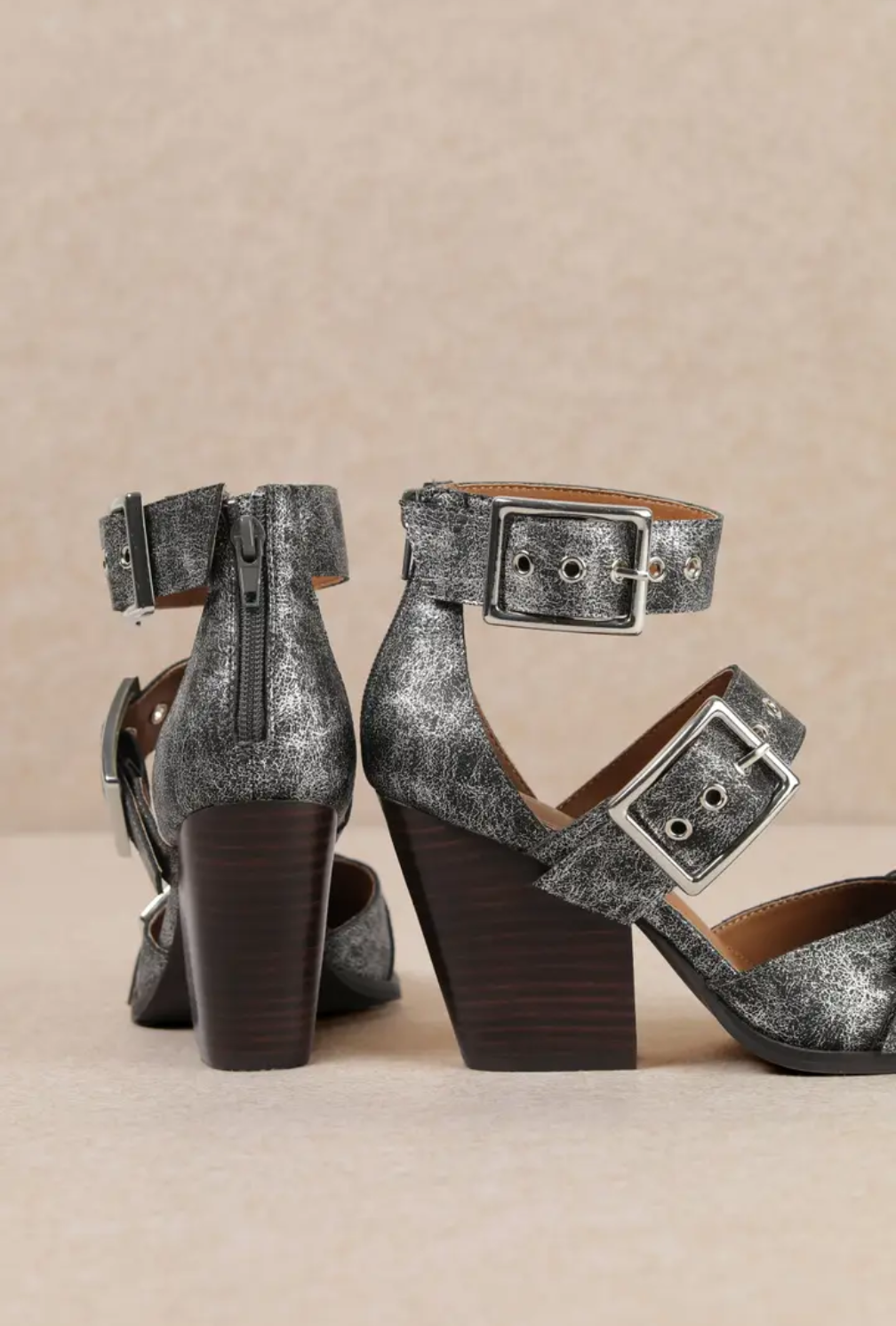 🖤 Edgy Elegance Buckle Block Heels