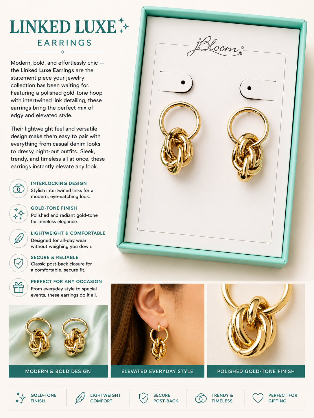 Linked Luxe Hoop Earrings