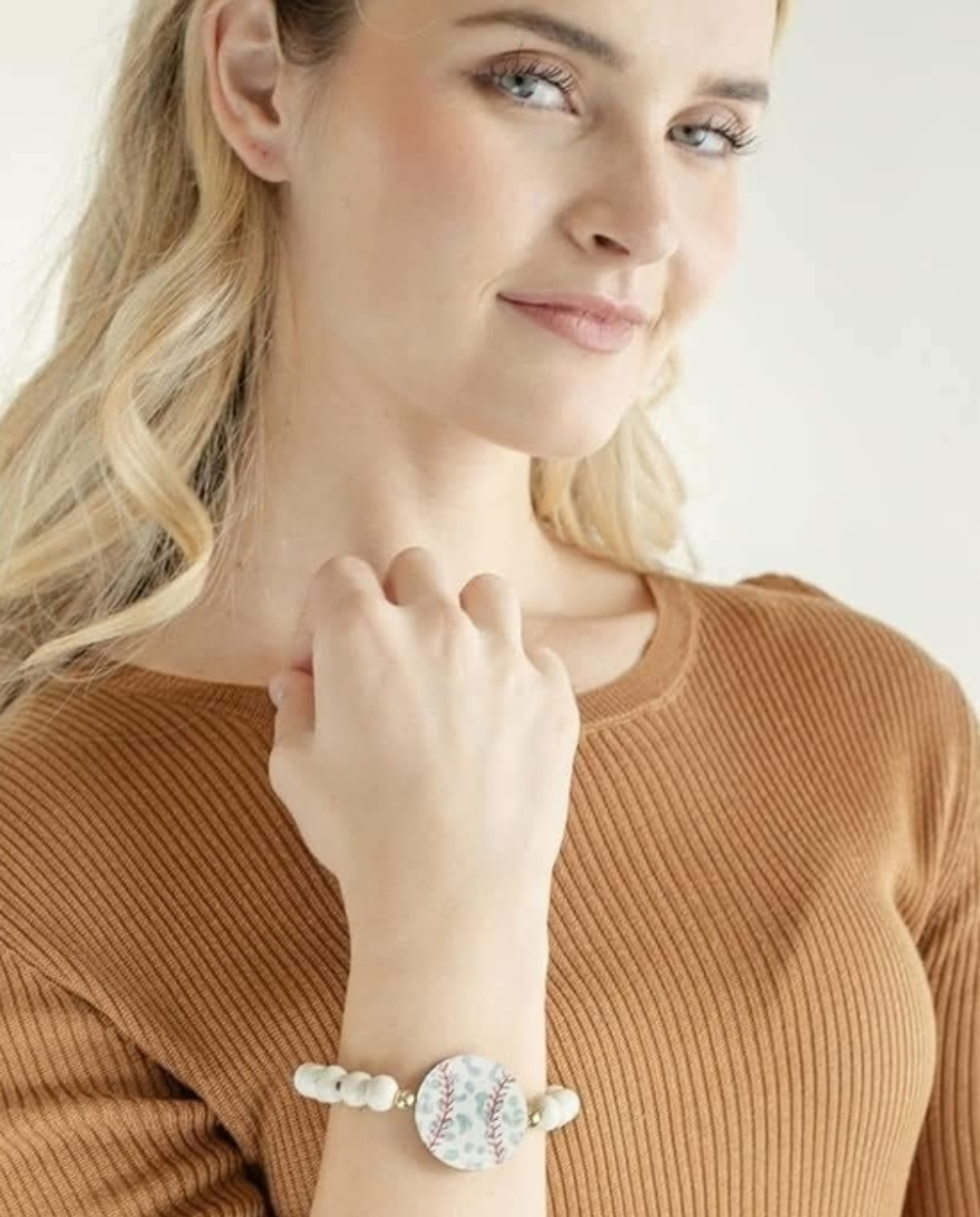 White Leopard Baseball Bracelet