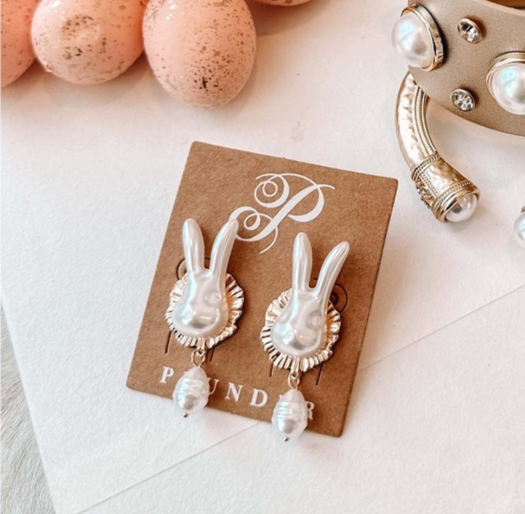 Pearl Bunny Earrings
