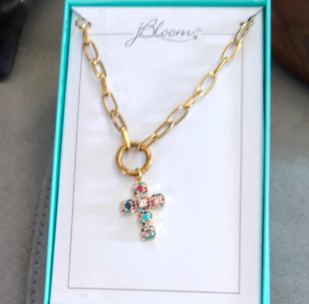 Colorful Criss Cross Statement Necklace