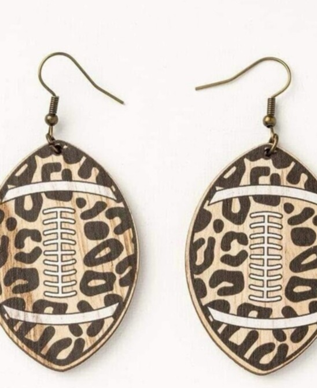 Leopard Print Football Drop Earrings