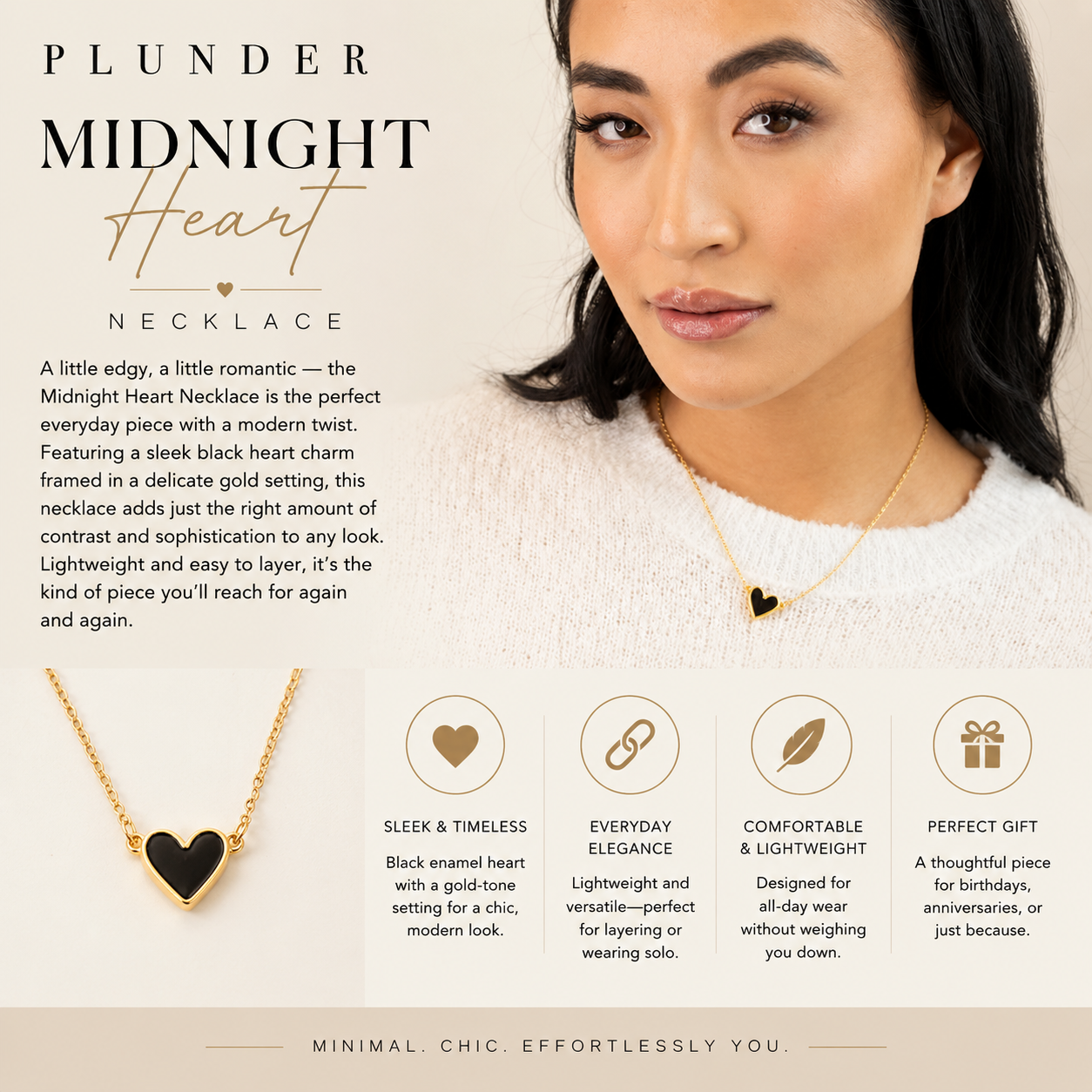Midnight Heart Necklace