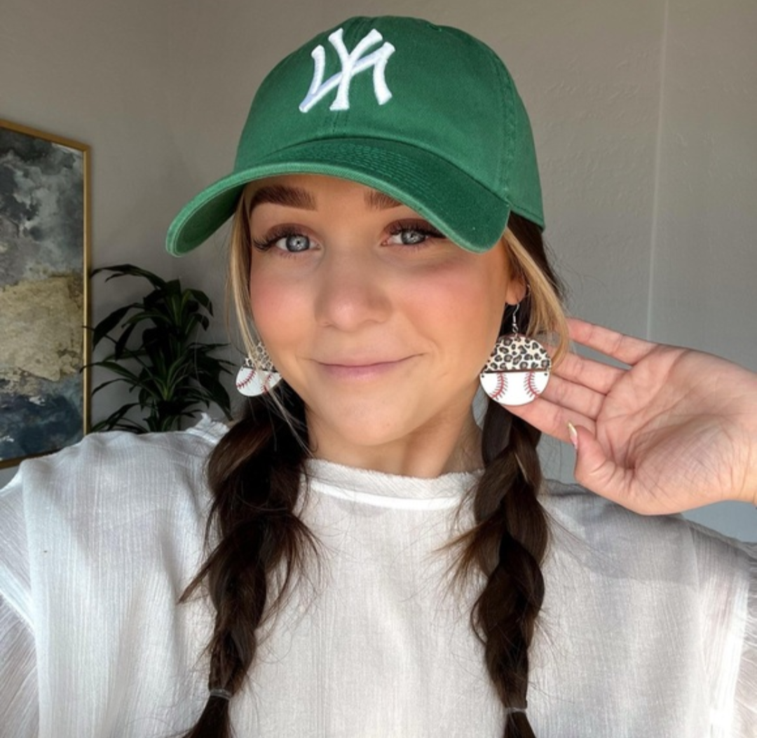 Leopard Baseball Earrings