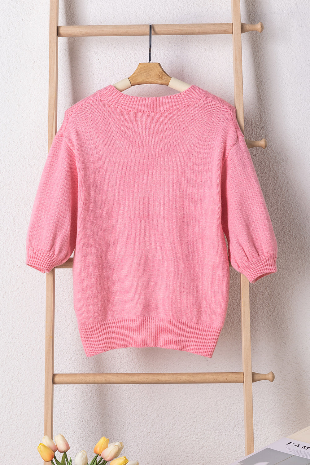 Maxine Mom Tinsel Front Short Sleeve Sweater 8