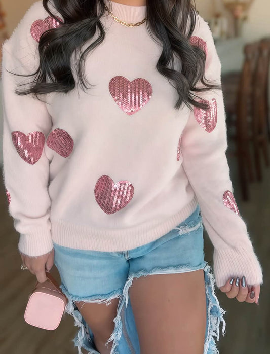 Sequin Heart Sweater