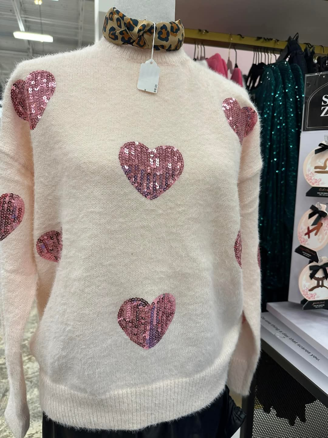 Sequin Heart Sweater