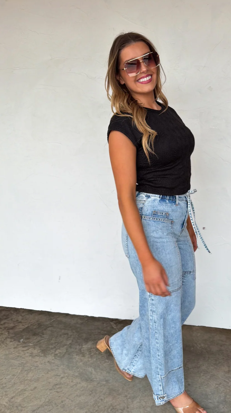 HARLEY CAP SLEEVE BASIC TOP