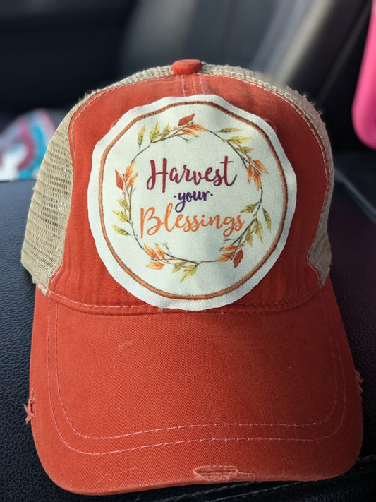 Harvest Your Blessings Hat Front 