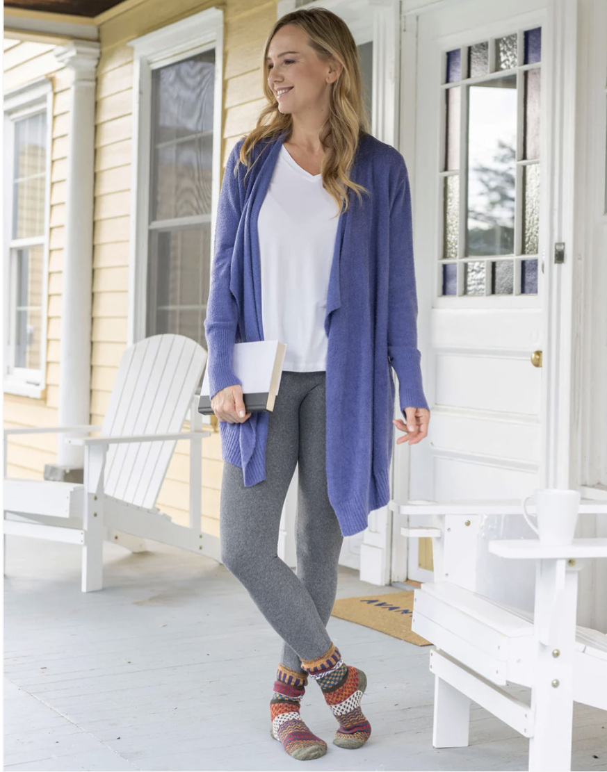 Periwinkle Bambü Wrap Robe