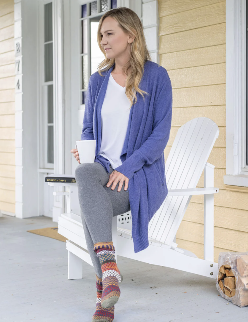 Periwinkle Bambü Wrap Robe