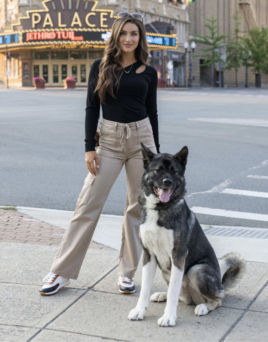 Sueded Twill Khaki Cargo Pants