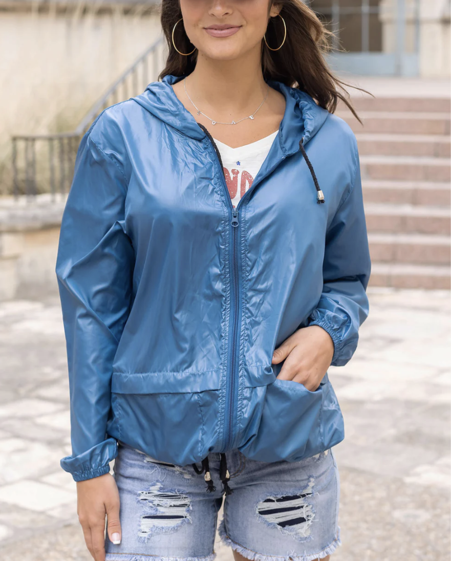 Packable Rain Jacket - Lagoon Blue