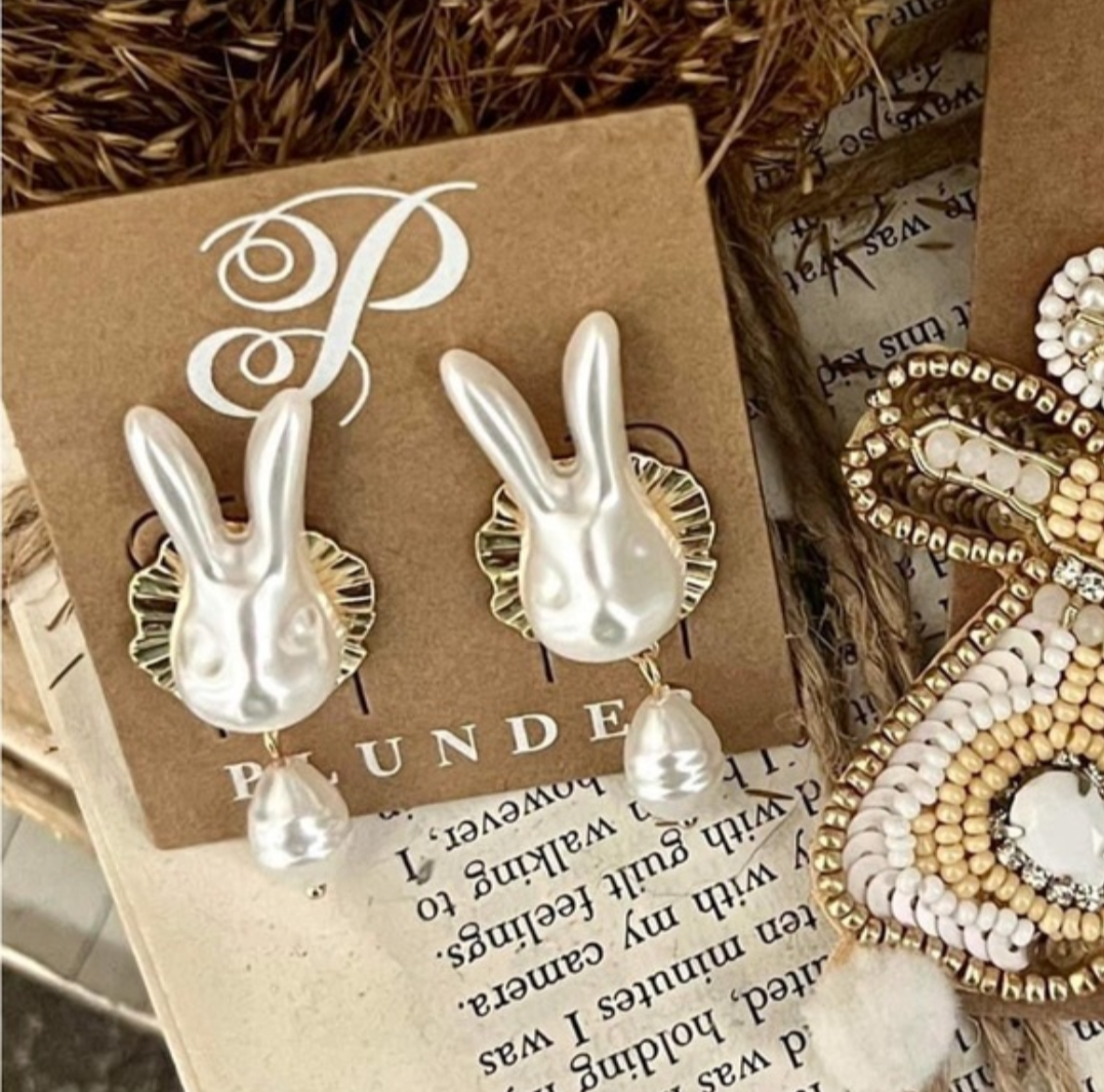 Pearl Bunny Earrings
