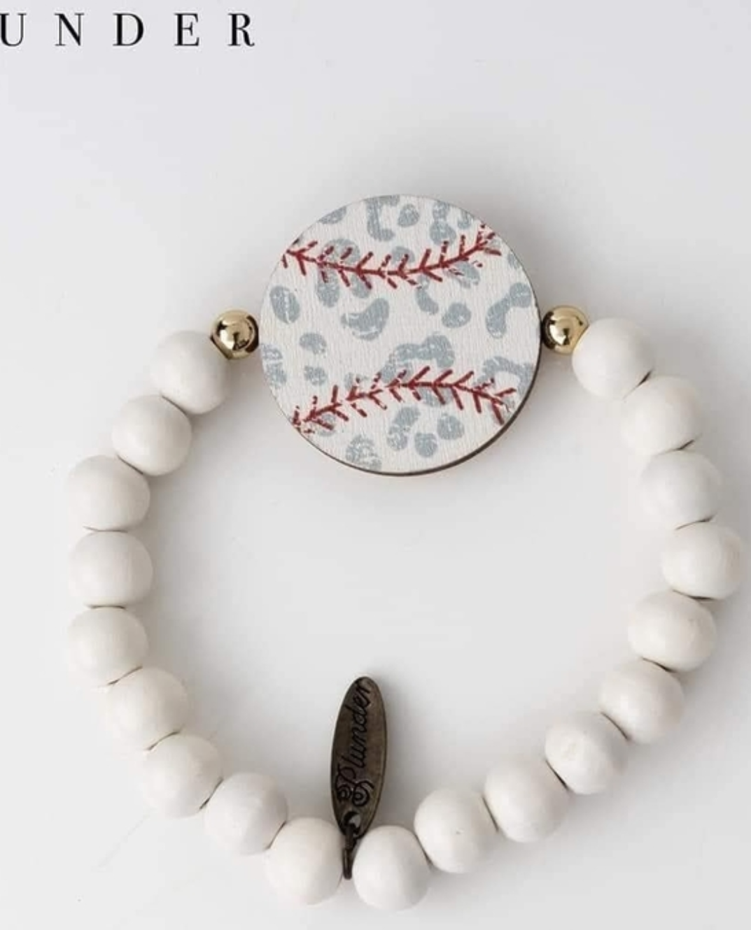 White Leopard Baseball Bracelet