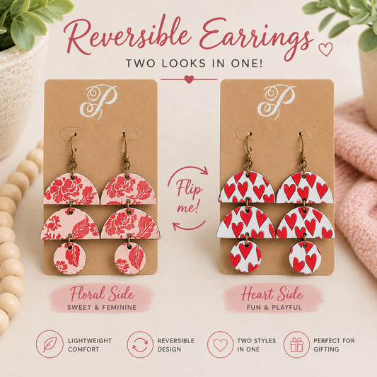 Blushing Blooms Reversible Earrings