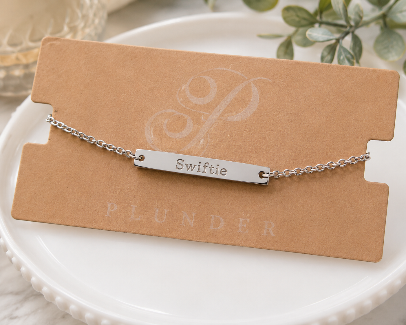 Swiftie Engraved Bar Bracelet