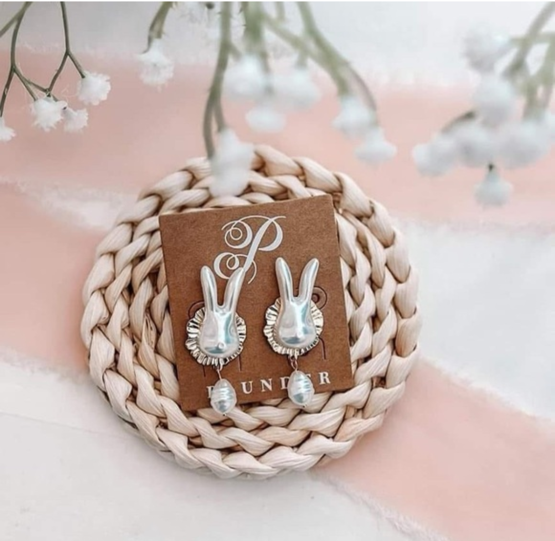 Pearl Bunny Earrings