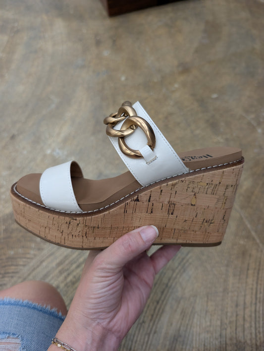 Chain Detail Cork Wedges