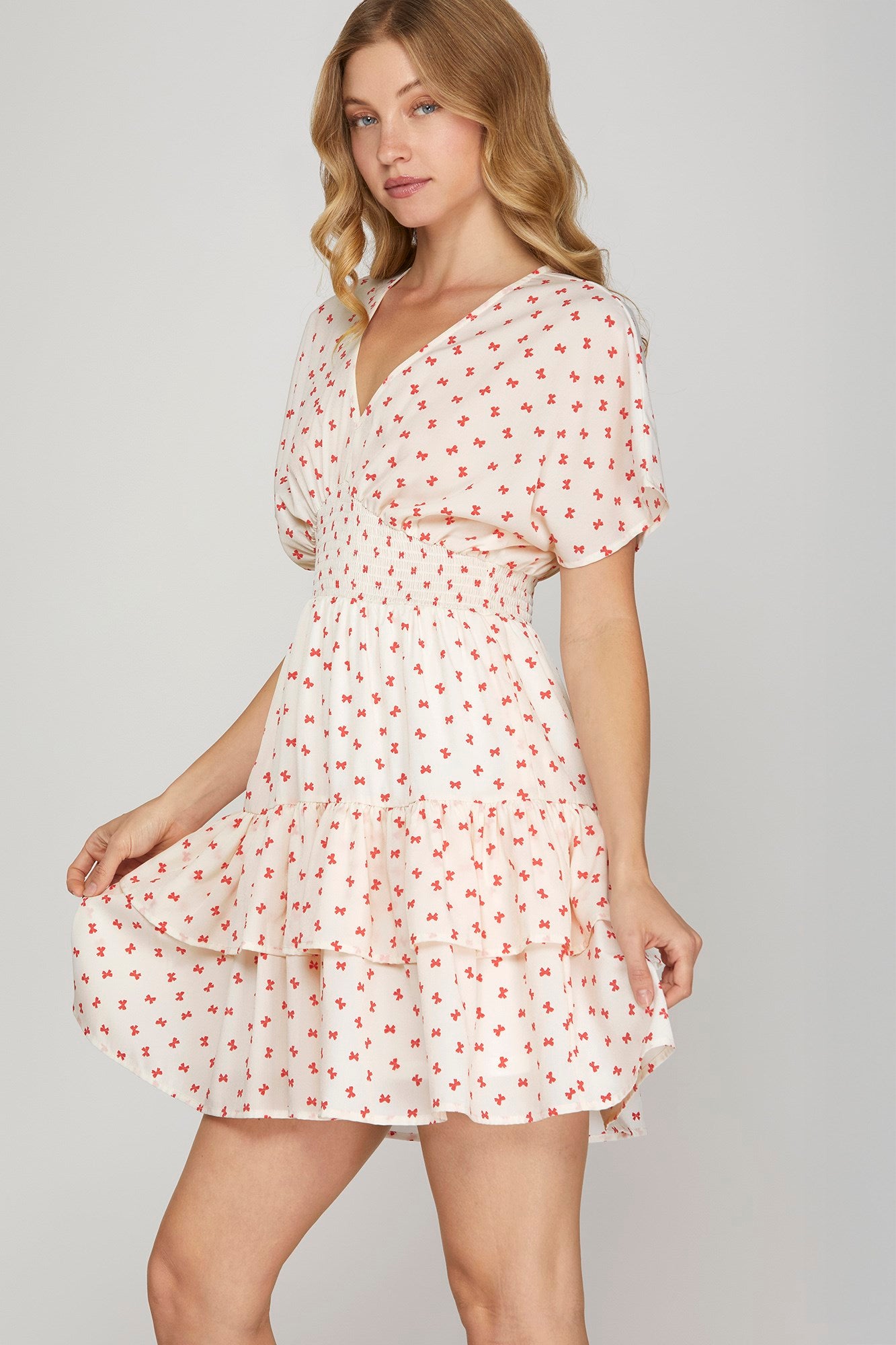 Sweetheart Smocked Mini Dress