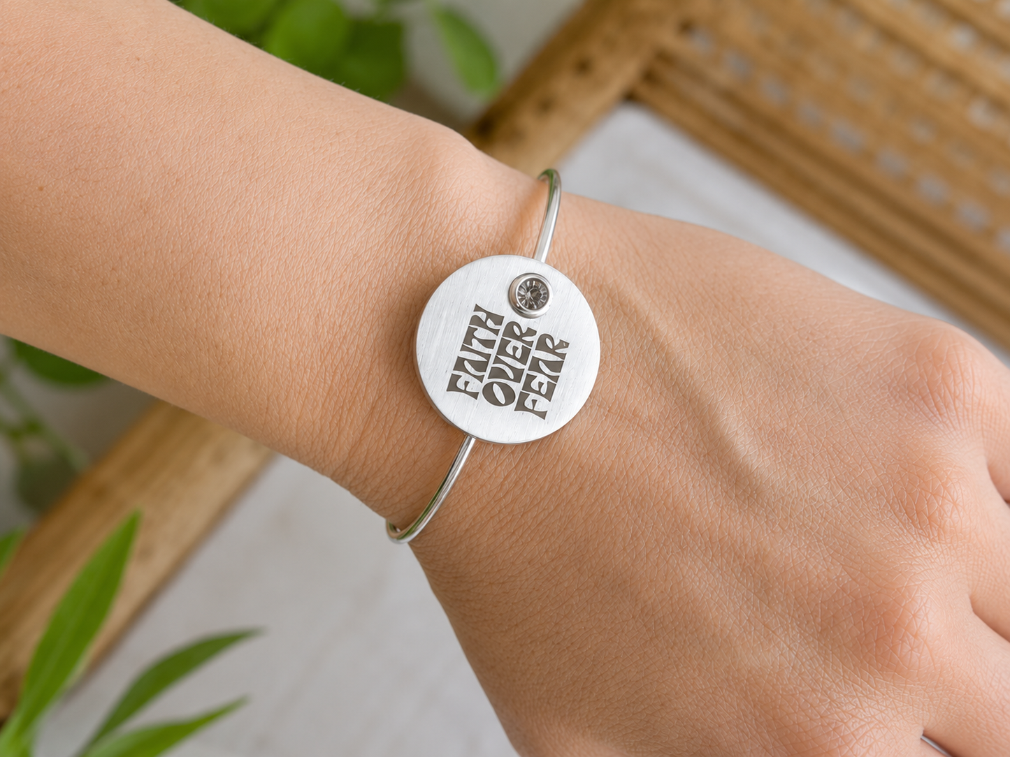 Faith Over Fear Cuff Bracelet