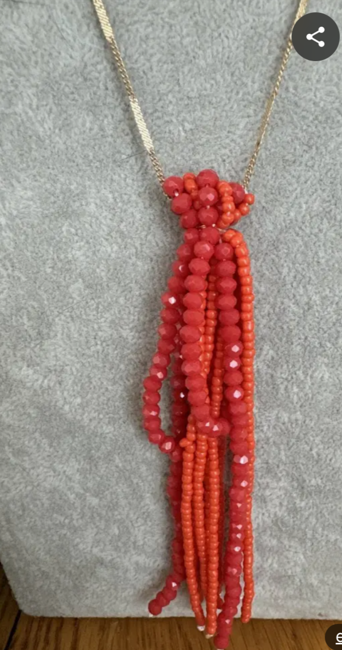 Maribel Beaded Tassel Necklace