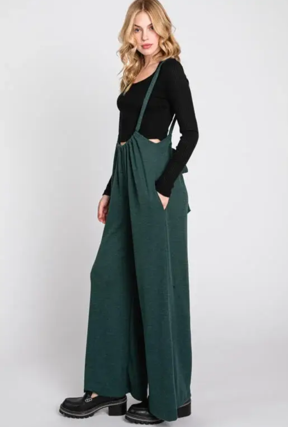 Women's Knit Suspender Jumpsuit - FINAL TOUCH S Women's Knit Suspender Jumpsuit - FINAL TOUCH S