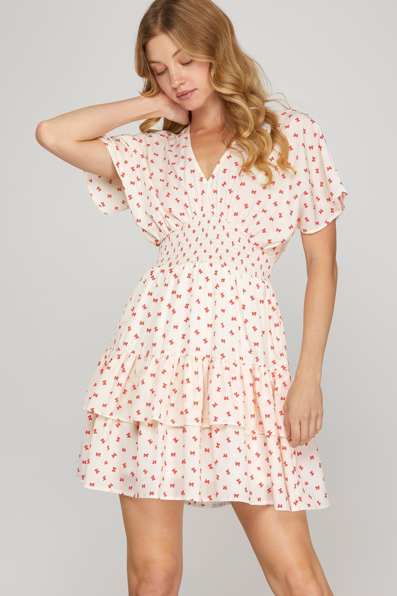 Lila Flutter Smocked Mini Dress
