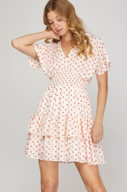 Lila Flutter Smocked Mini Dress