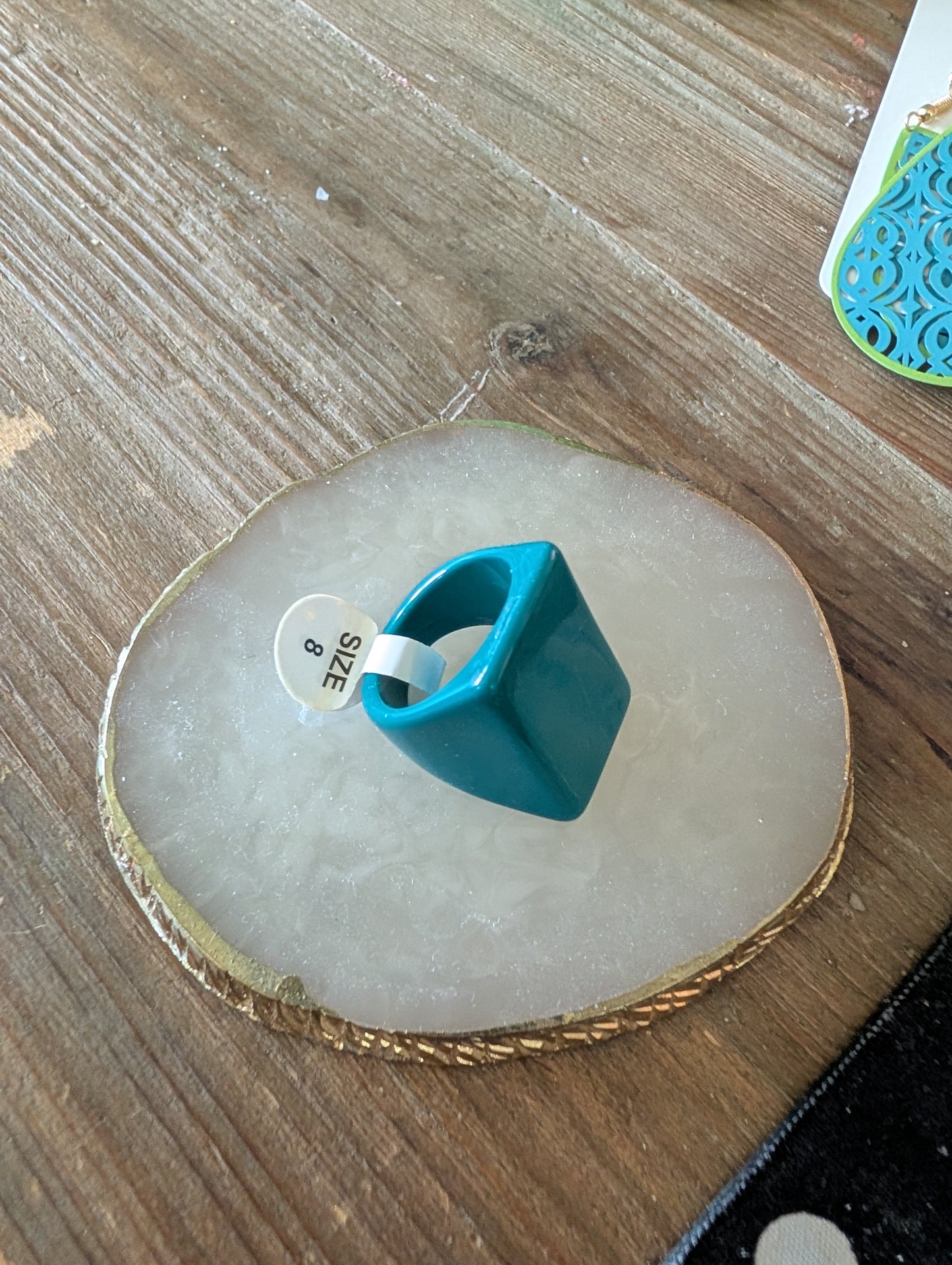 Teal Allure Statement Ring