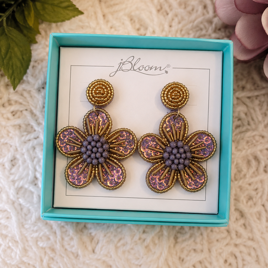 Vintage Violet Bloom Earrings