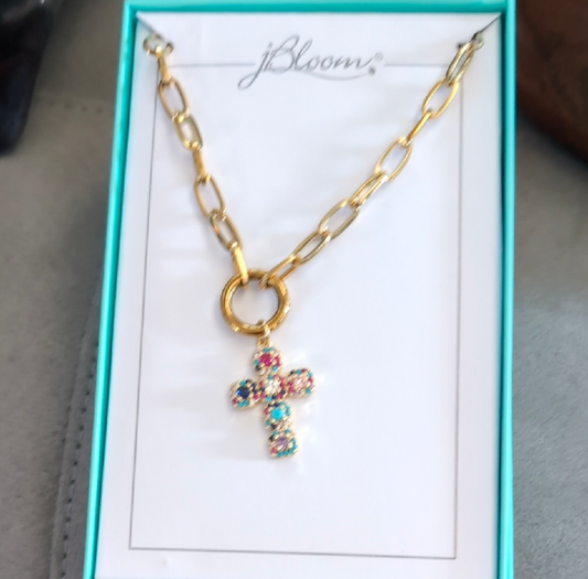 Colorful Criss Cross Statement Necklace
