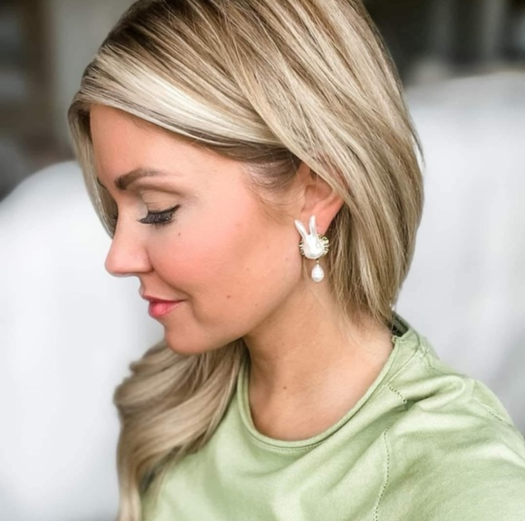 Pearl Bunny Earrings