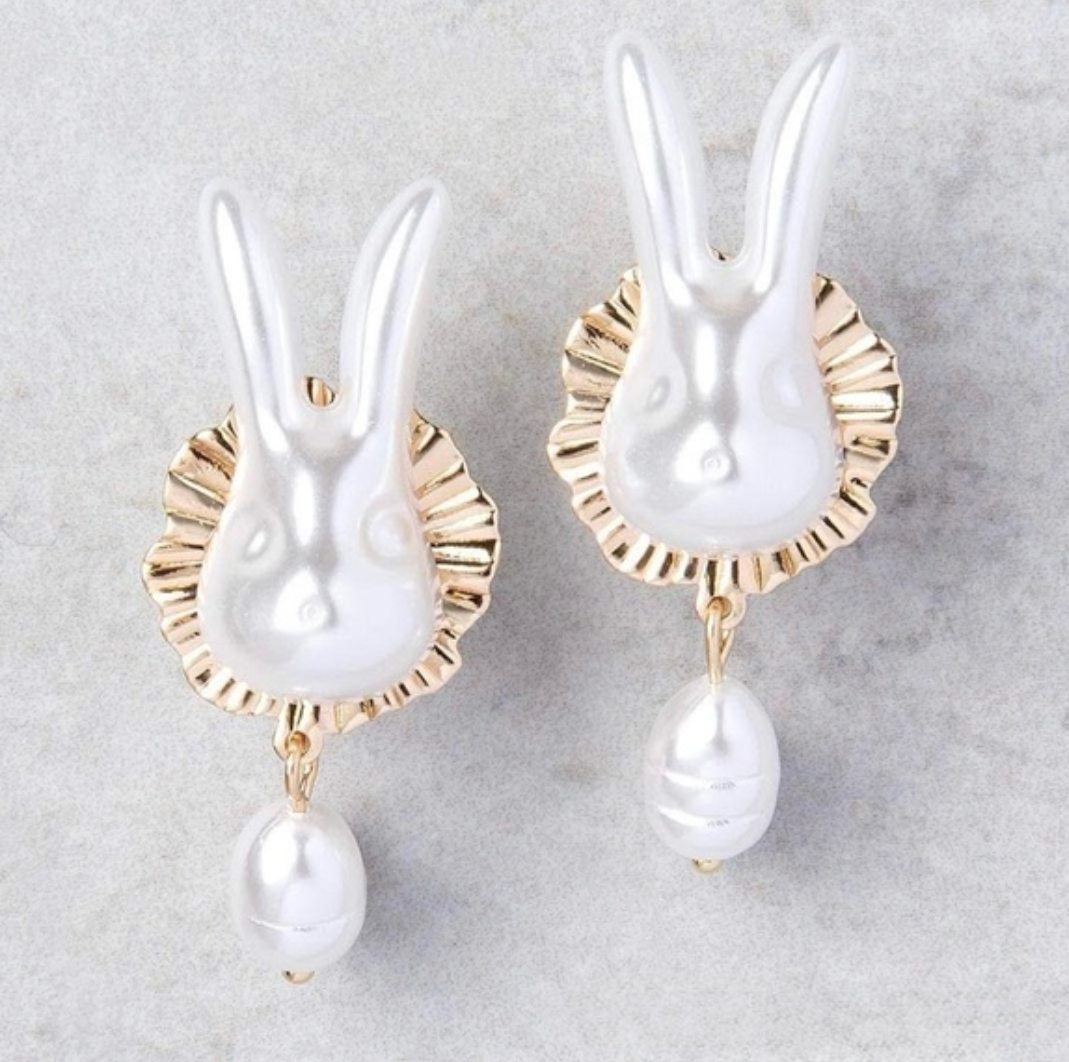 Pearl Bunny Earrings
