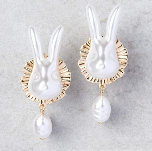Pearl Bunny Earrings