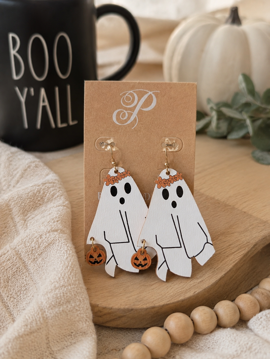 Boo Blossom Ghost Earrings