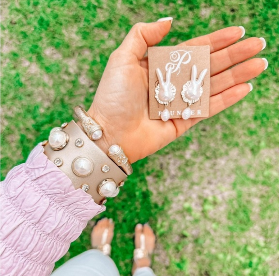 Pearl Bunny Earrings