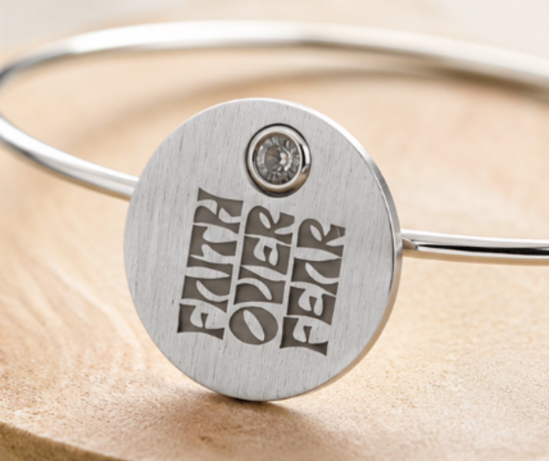 Faith Over Fear Cuff Bracelet
